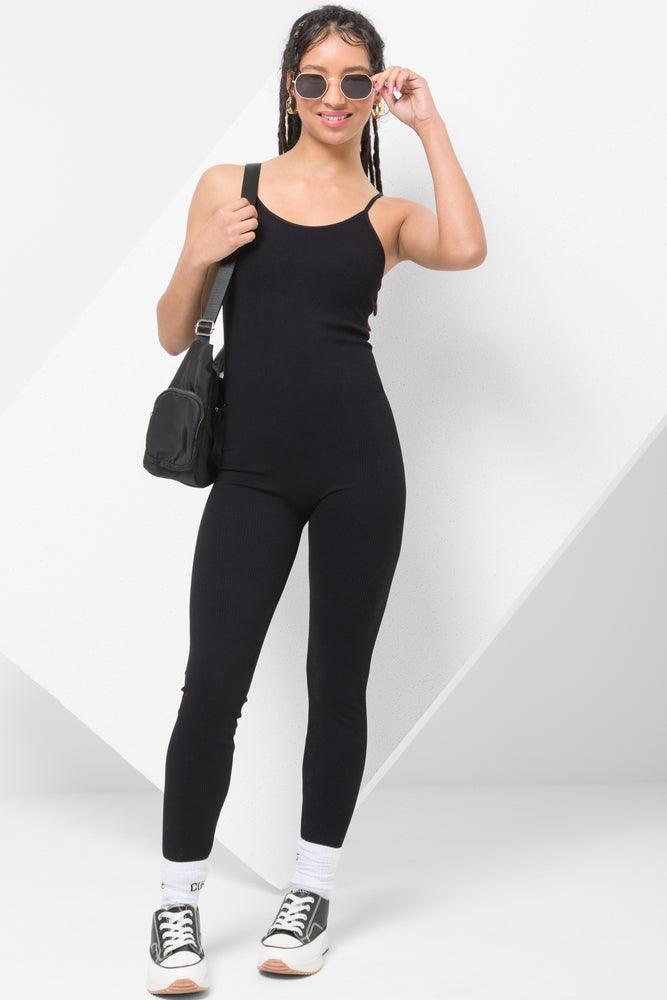 women's high-slit jumpsuitsSeamless Jumpsuit Black