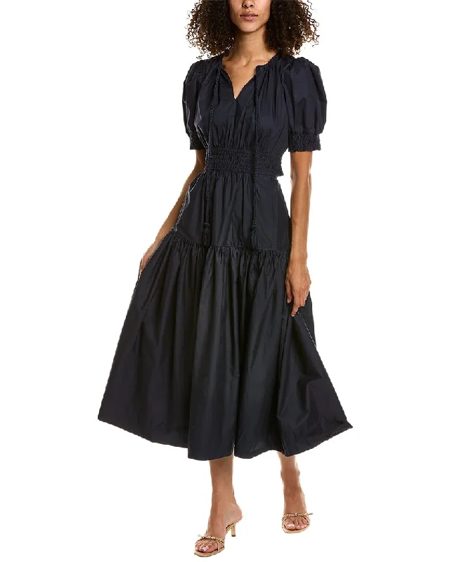 women's everyday dressesMoon River Shirred Midi Dress