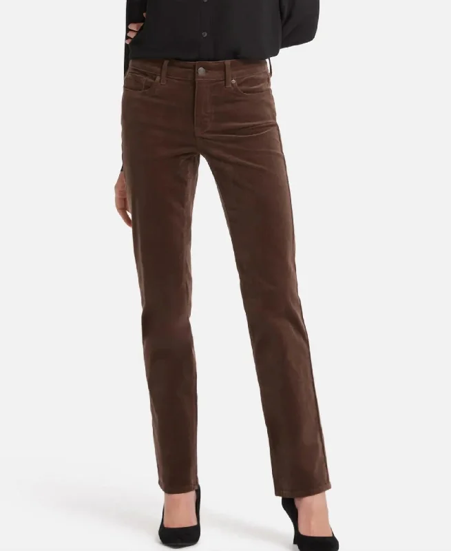 women's denim jeans with adjustable waistbandsMarilyn Straight Corduroy Jeans In Coffee Bean