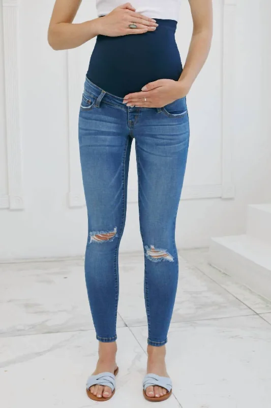 women's low-rise denim jeansRainie Maternity Jeans In Medium Blue