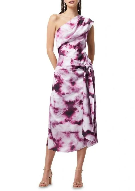 women's high-end dressesFaye Tie Dye Midi Dress In Multi