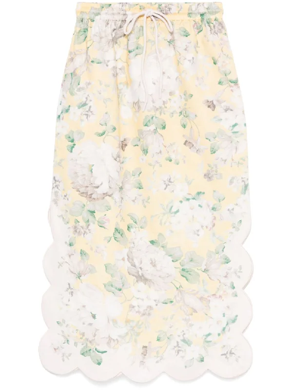 women's woven A-line skirts for summerZimmermann Women's Skirts yellow