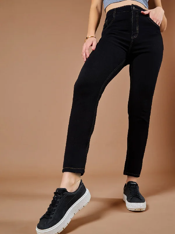 women's denim jeans for formal events24/7 comfort Women's Black Skinny High Rise Stretchable Denim Jeans