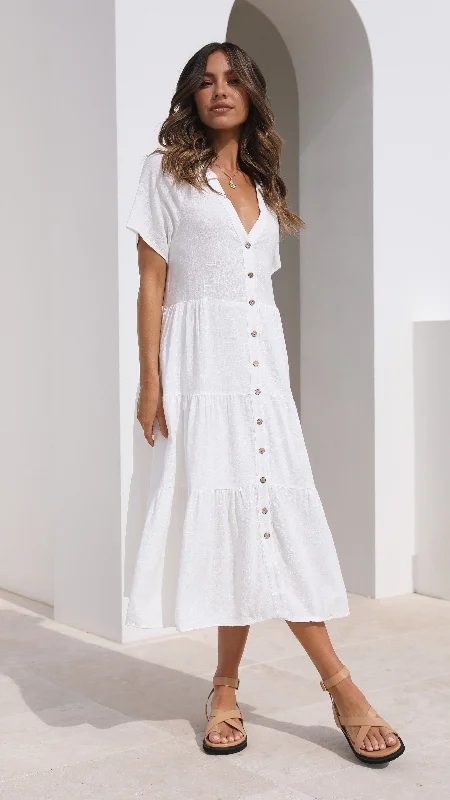 women's fair-trade dressesKimberly Midi Dress - White