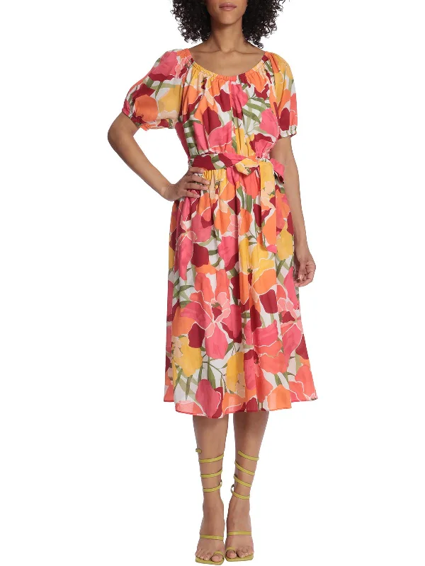 women's wedding guest dressesWomens Floral Midi Shift Dress