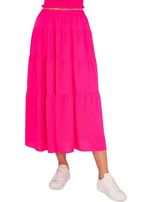 women's checked skirtsWomens Tiered Long Maxi Skirt