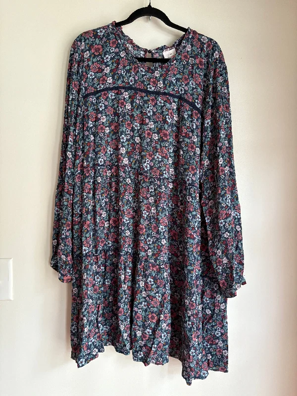 women's shift dressesDress Casual Midi By Knox Rose In Floral Print, Size: 2x