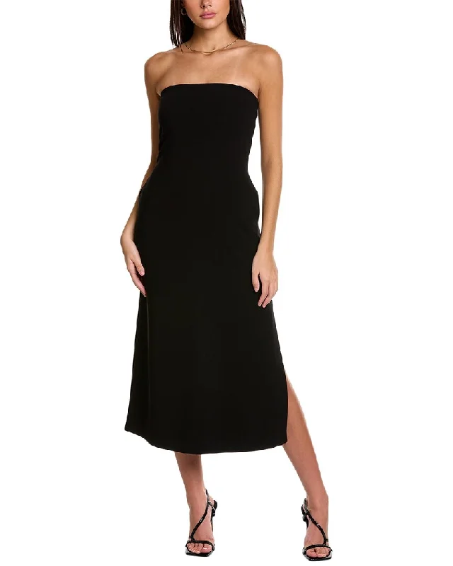 women's velvet dressesTheory Strapless Midi Dress