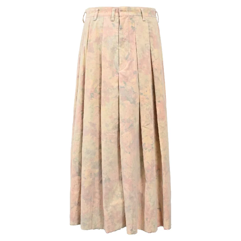 women's striped skirtsComme des Garçons Pleated Midi Skirt in Floral Print Cotton