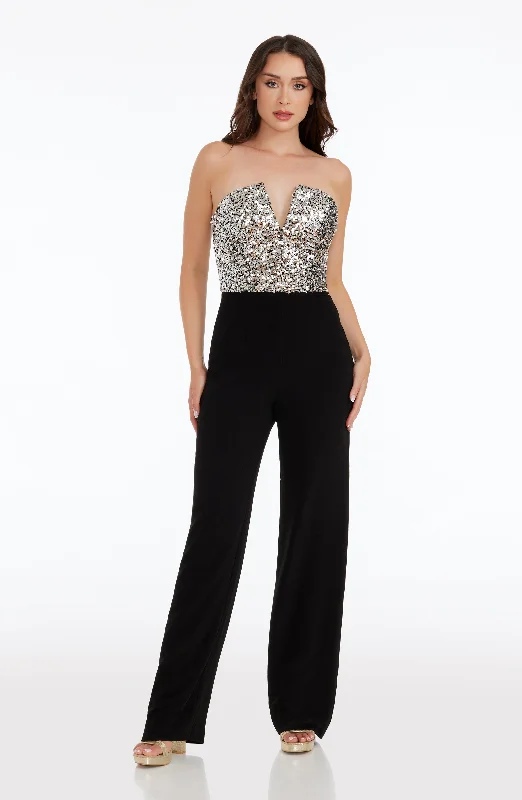 women's jumpsuits for minimalist fashionFernanda Sequin Top Jumpsuit