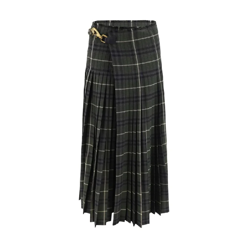 women's eco-friendly checked skirtsBurberry Kilt Long Women's Skirt