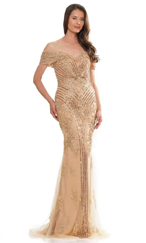 women's limited-edition dressesMarsoni by Colors MV1275 - Applique Mermaid Evening Dress