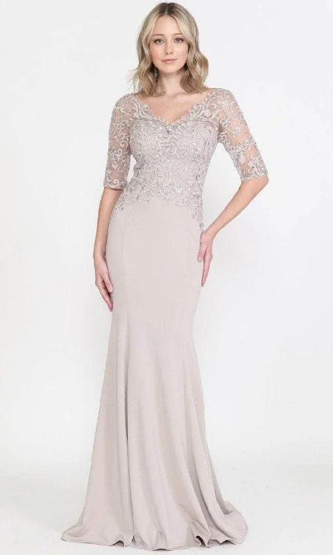 women's prom dressesPoly USA 8560 - Quarter Length Sleeved Sheath Evening Gown