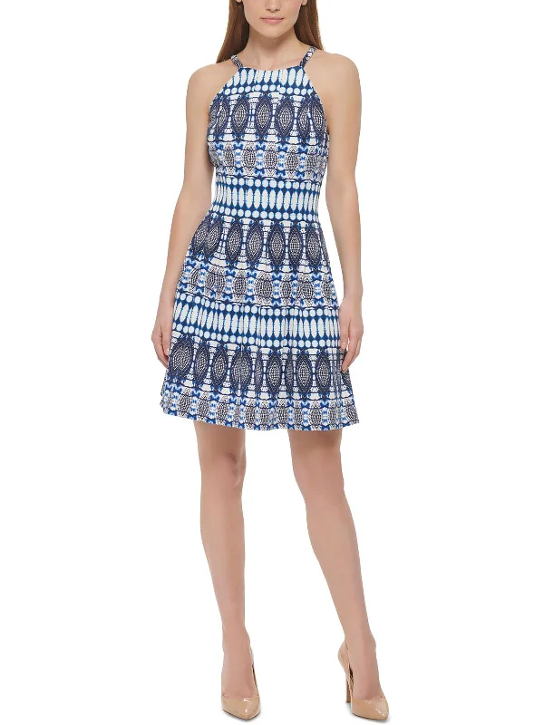 women's affordable dressesWomens Printed High Neck Mini Dress