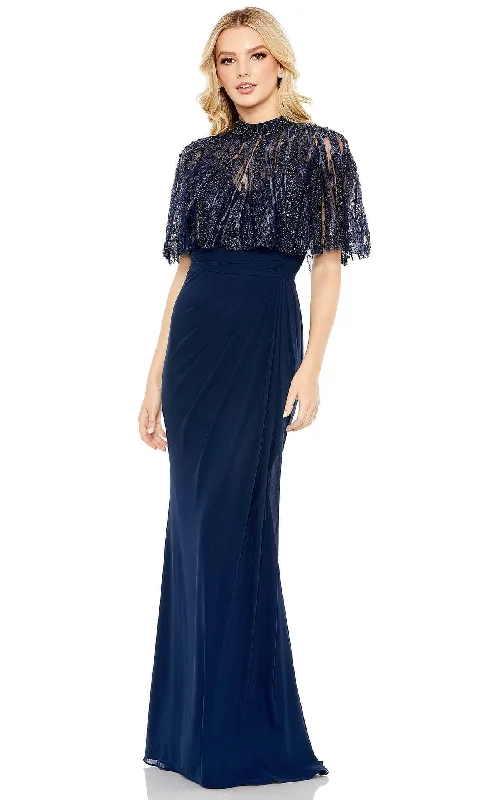 women's sleeveless dressesMac Duggal 20467 - Embellished Cape Sleeveless Evening Dress