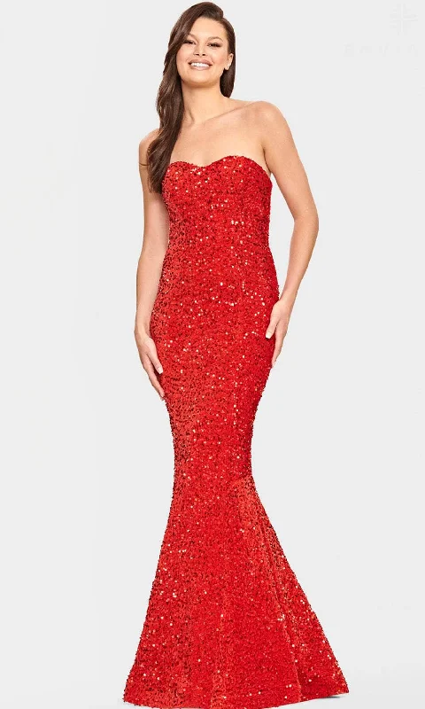 women's bridesmaid dressesFaviana S10819 - Strapless Velvet Sequin Evening Gown