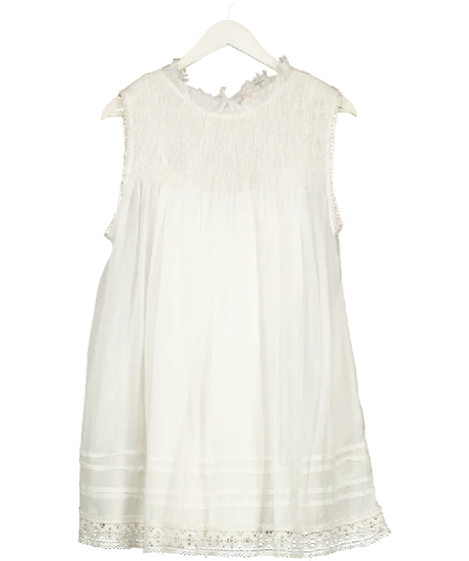 women's statement dressesFree People White Smock Mini Dress UK S