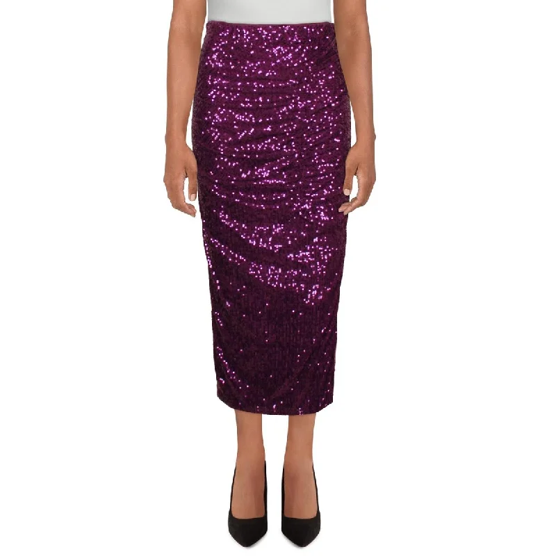 women's velvet skirtsWomens Squined Ruffled Pencil Skirt