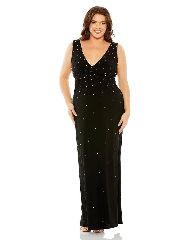 women's glam dressesMac Duggal 68353 - Stone-Beaded Evening Column Gown