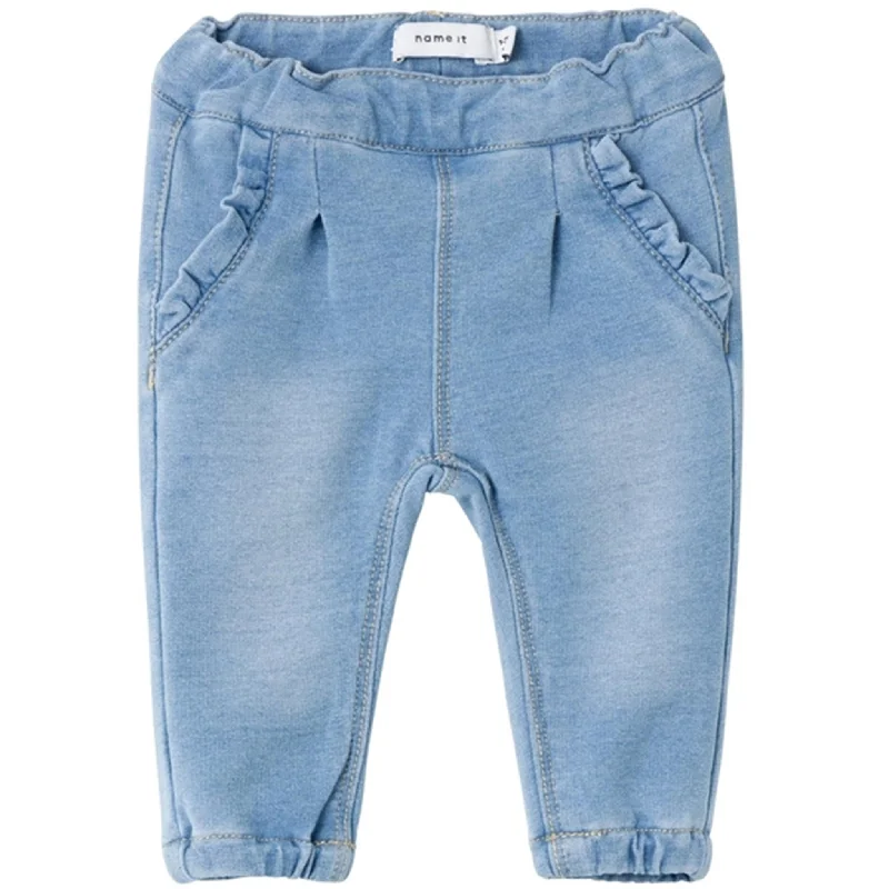 women's denim jeans with button-fly closureName it Light Blue Denim Bella Round Jeans Noos