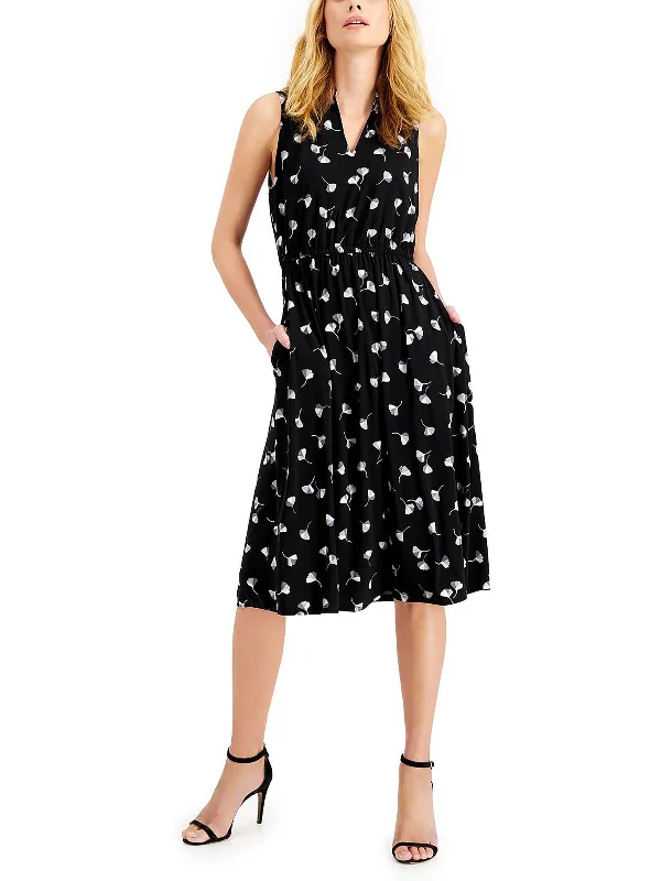 women's limited-edition dressesWomens Printed Midi Fit & Flare Dress