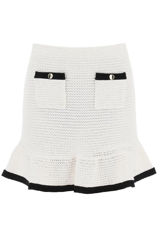 women's formal skirtsSelf Portrait Women's Crochet Mini Skirt In