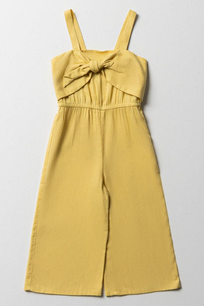 women's jumpsuits with lace detailsBow Jumpsuit Yellow