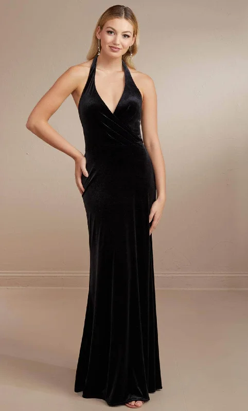 women's one-shoulder dressesChristina Wu Celebration 22174 - Halter Sleeveless Evening Dress