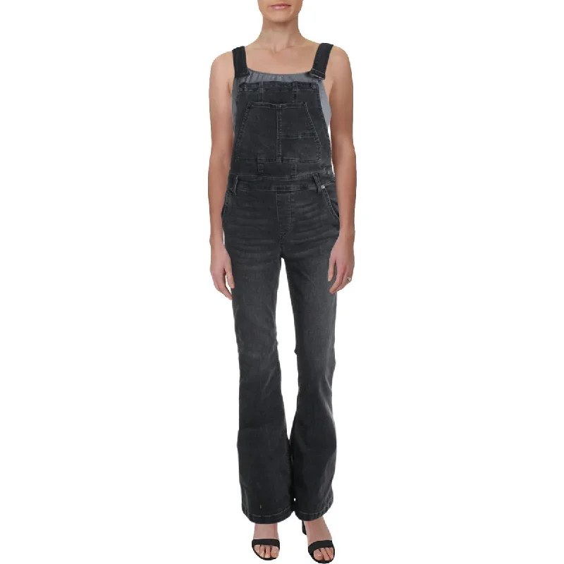 women's vintage pantsCarly Womens Denim Flare Leg Overall Jeans