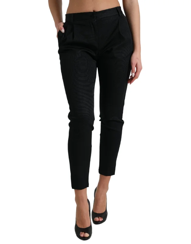 women's winter pantsDolce & Gabbana Chic High Waist Skinny Cropped Women's Pants