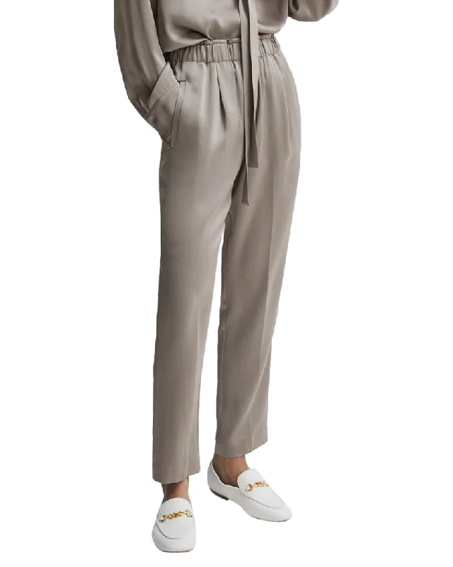 women's corduroy pantsREISS ELAINA-SATIN TAPER PULL O