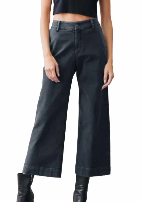 women's ripped pantsWide Leg Crop Pant In Blue