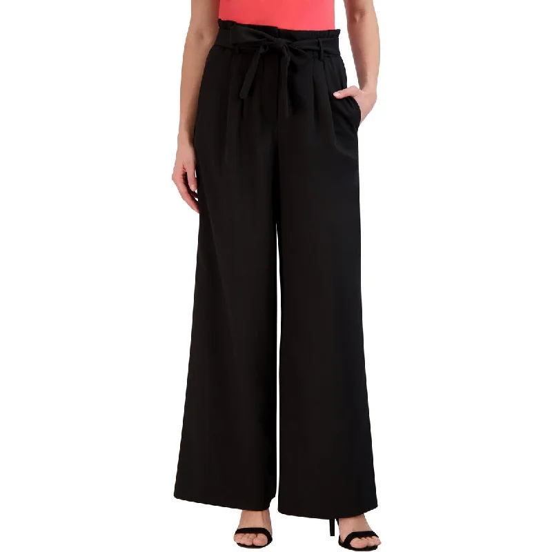 women's active pantsWomens High Waist Paperbag Wide Leg Pants