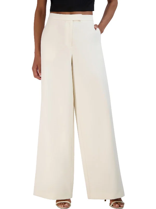 women's silk pantsWomens High Waist Pocket Wide Leg Pants