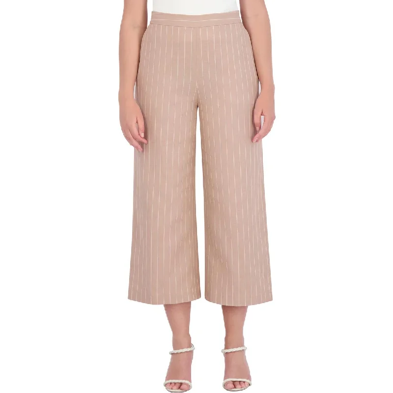 women's party pantsWomens Linen Blend Pinstripe Wide Leg Pants