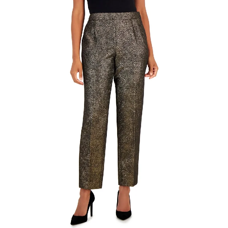 women's slim-fit pantsWomens Metallic High Rise Straight Leg Pants