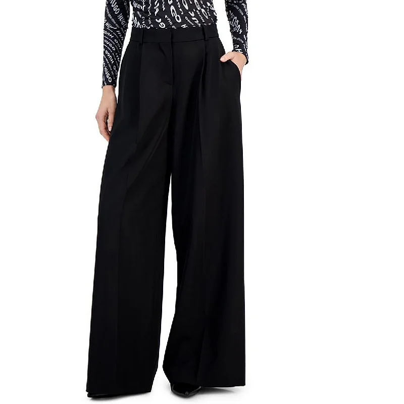 women's sweatpantsWomens Pleated High Rise Trouser Pants