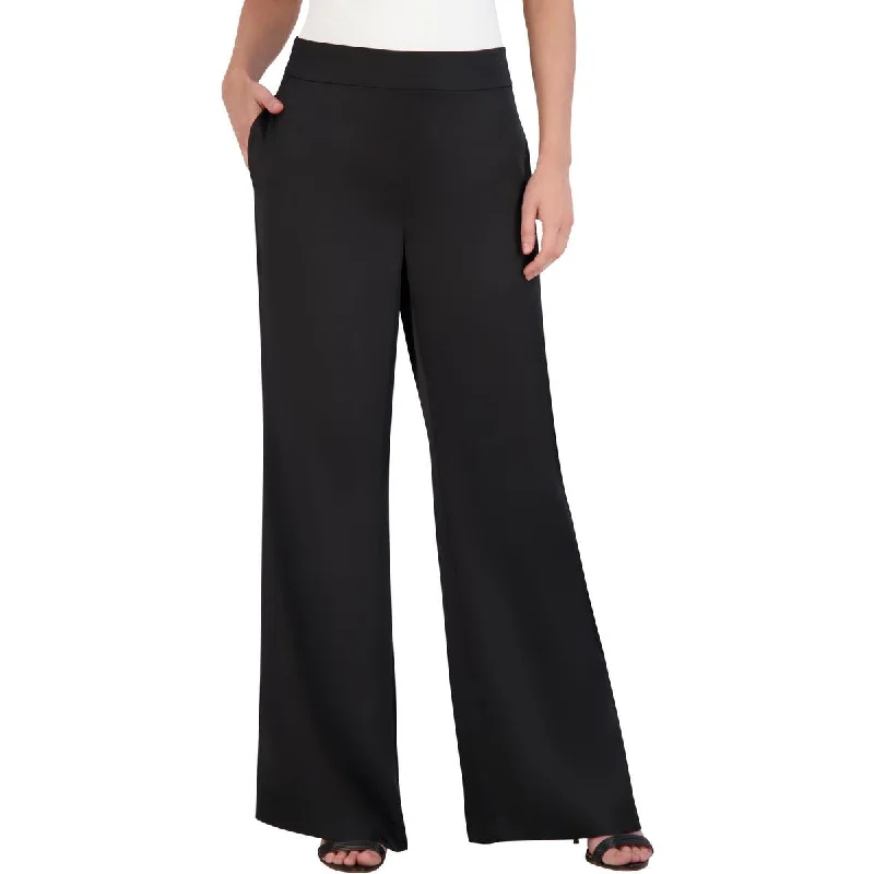 women's ankle-length pantsWomens Satin Back Zip Wide Leg Pants