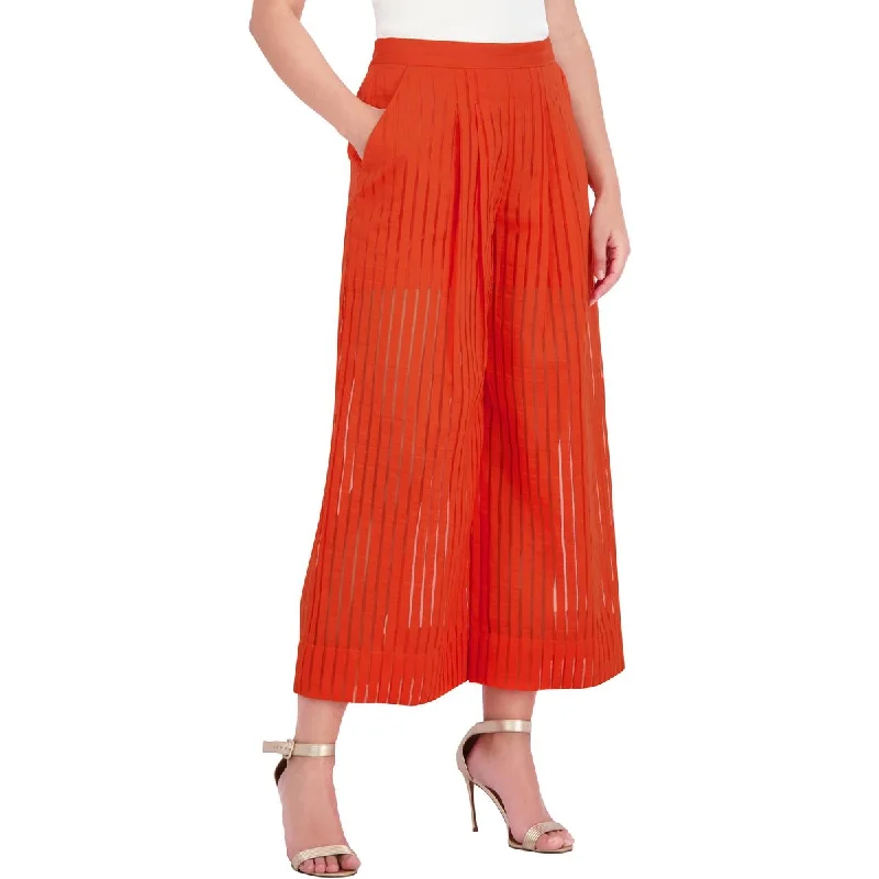 women's bell-bottom pantsWomens Sheer Striped Wide Leg Pants