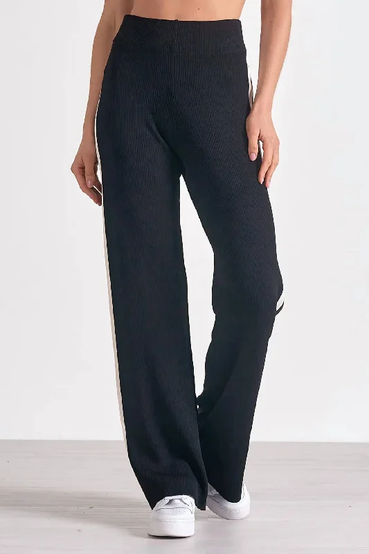 women's travel pantsWyatt Pant Pull On Side Pant In Black/white