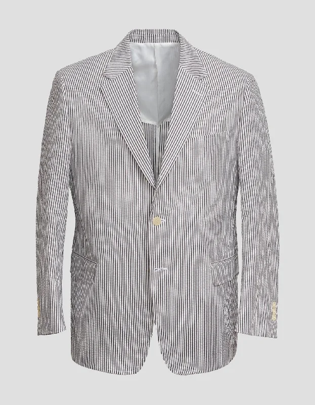 women's bridesmaid dressesGREY WHITE COTTON SEERSUCKER SPORT COAT -  MTO