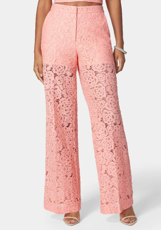 women's retro dressesHigh Waist Wide Leg Lace Pant