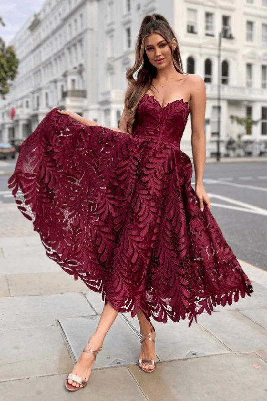 women's spaghetti strap dressesJadore JX5031 Sandra Dress - Burgundy