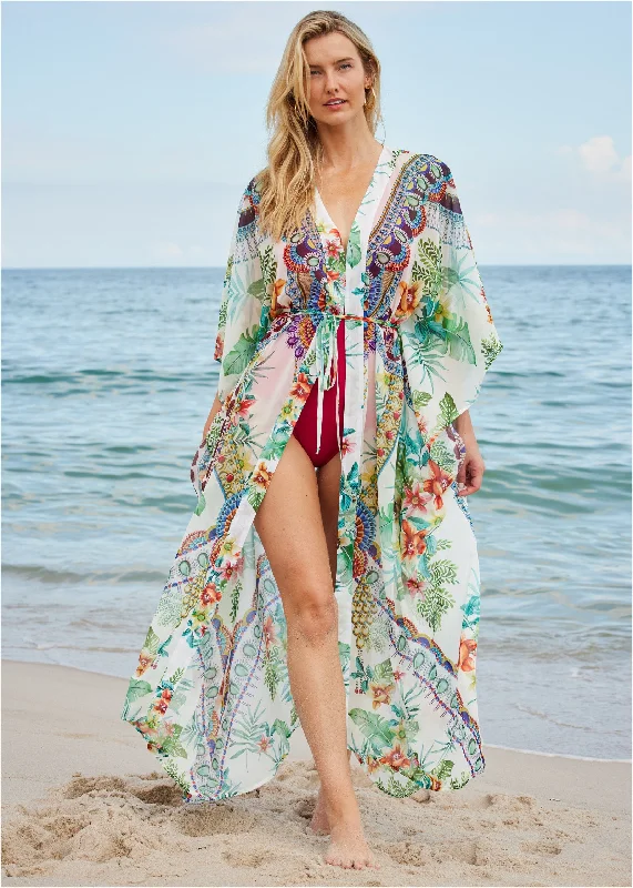 women's maxi dressesFront Tie Kimono - Coastal Catwalk