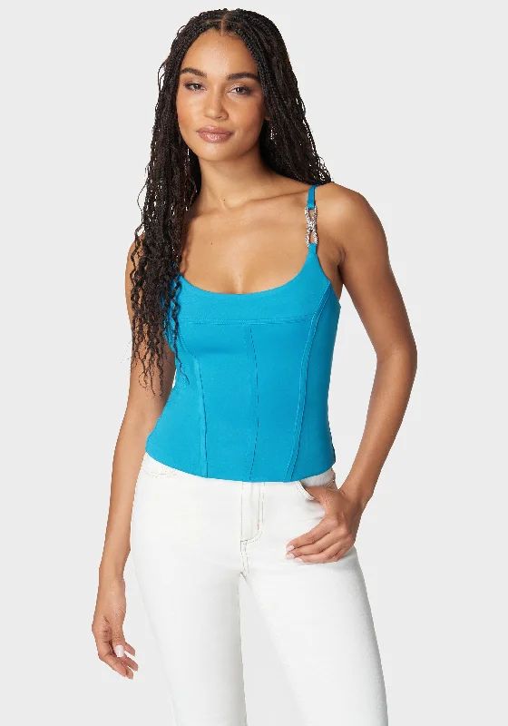 women's versatile dressesScoop Neck Jewel Strap Bustier Knit Top