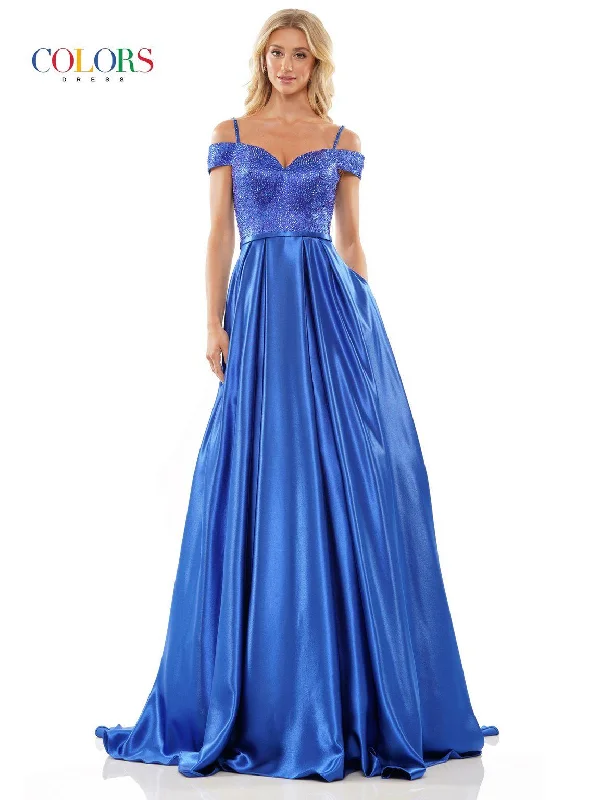 women's apple-shaped body dressesColors G1096 Prom Long Off Shoulder Ball Gown