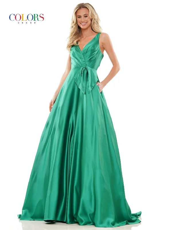 women's pear-shaped body dressesColors G1100 Long Sleeveless Formal Prom Gown