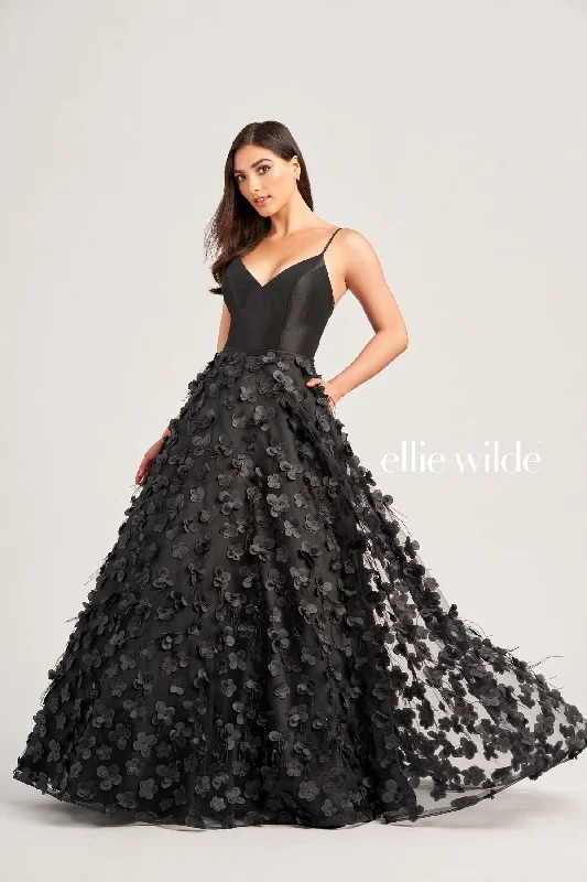 women's tall dressesEllie Wilde EW35037 Long Formal Pocket Prom Ball Gown