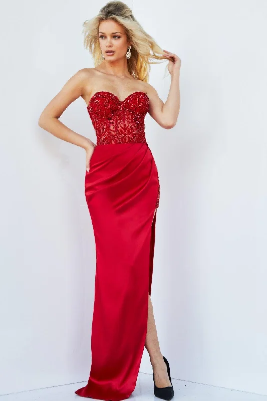 women's cinched-waist dressesJovani 22911 Long Strapless Fitted Prom Dress