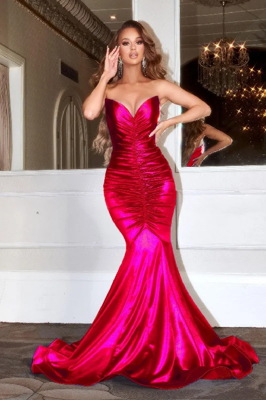 women's metallic dressesPortia and Scarlett PS22514 Long Strapless Mermaid Prom Gown